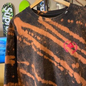 Men’s LRG long sleeve custom reverse tie dye shirt.
